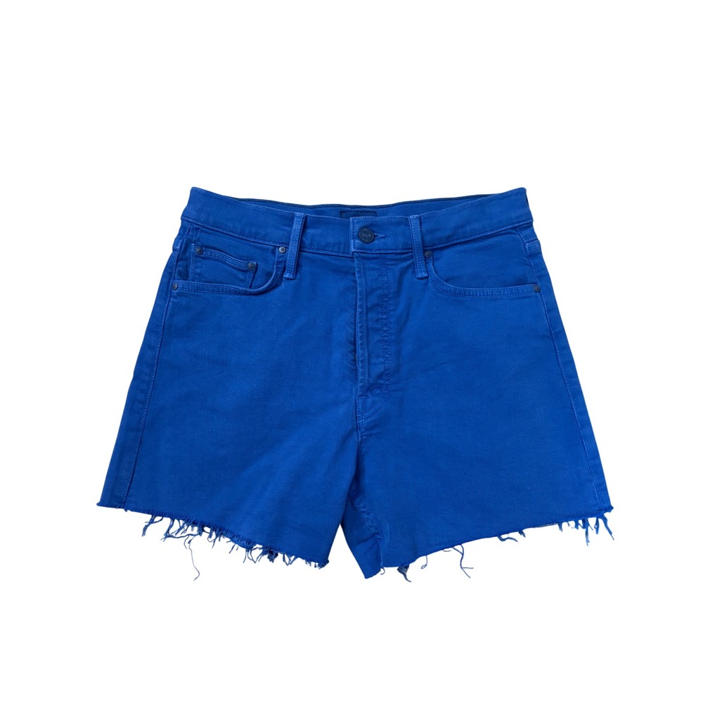 Mother Denim The Skipper Short N' Long Fray In Cats And Dogs Blue Size 26